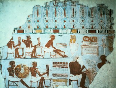 Fragment av målat gips från Sebekhoteps grav, från Thebe, Egypten, 18:e dynastin, c1400 f.Kr. av Unbekannt