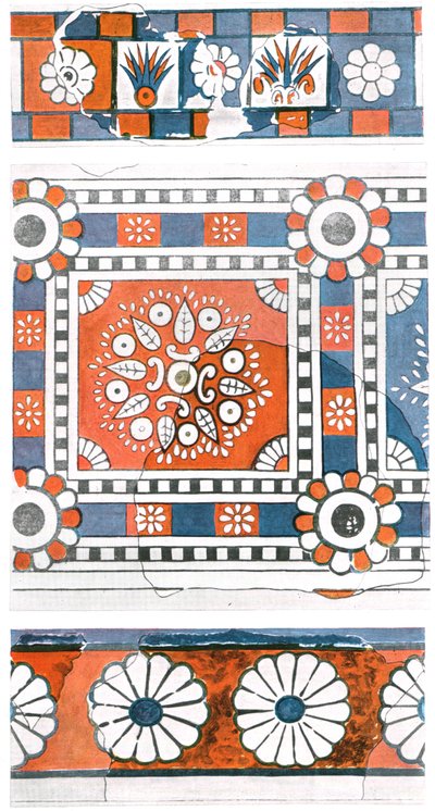 Fragment av väggmålningar, Tukulti-Ninurta I-palatset, Kar-Tukulti-Ninurta, Assyrien, 1928. av Unbekannt
