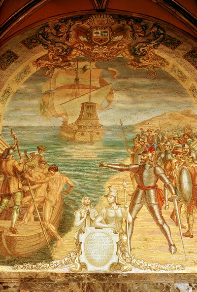 Francisco Pizarro c1478-1541, spansk conquistador av Unbekannt
