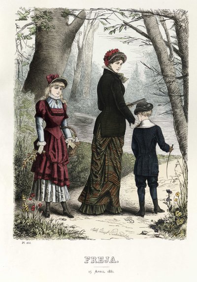 Freja- illustrerad skandinavisk modetidning 1881, illustration nr 8 av Unbekannt