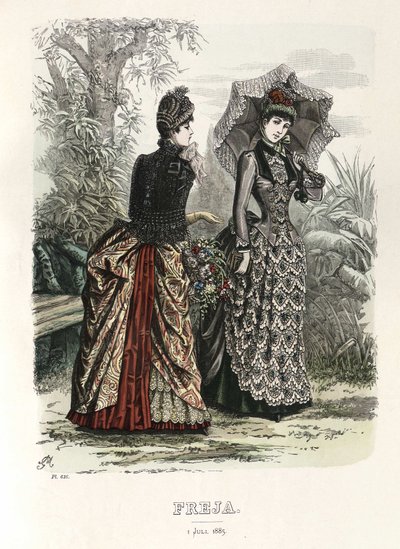 Freja- illustrerad skandinavisk modetidning 1885, illustration nr 13 av Unbekannt