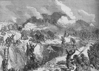 Franska attacken mot Malakhoff, c1880 av Unbekannt