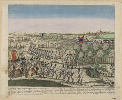 Franska och ryska trupper på berget Zürichberg i det första slaget vid Zürich, ca. 1810 av Unbekannt
