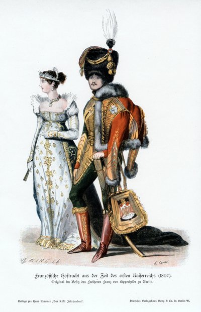 Fransk hovdräkt från det första imperiets tid, 1807 av Unbekannt
