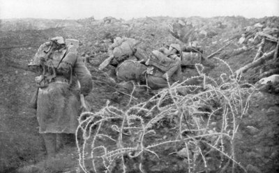 Franskt infanterianfall på Eparges åsen, nära Verdun, Frankrike, 2 augusti 1915 av Unbekannt