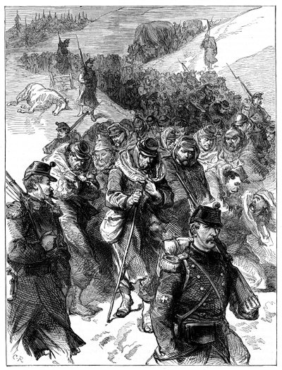 Fransk reträtt till Schweiz, 30 januari-1 februari 1871 c1880 av Unbekannt