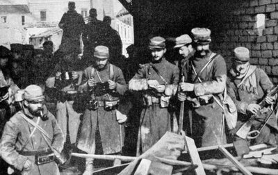 Franska soldater i vila i Champagne, Frankrike, första världskriget, 1915 av Unbekannt