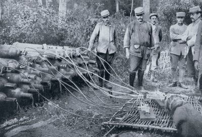 Franska soldater med gasflaskor, första världskriget, 1915 av Unbekannt