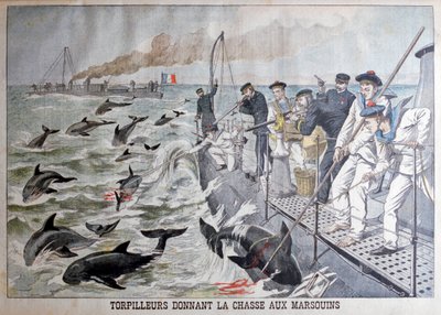 Franska torpedbåtar som jagar tumlare, 1903 av Unbekannt