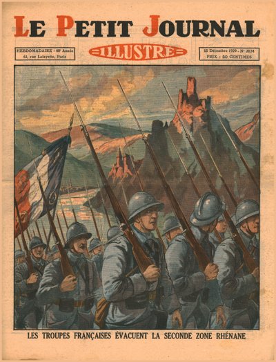 Franska trupper lämnar den andra Rhenzonen, 1929. av Unbekannt