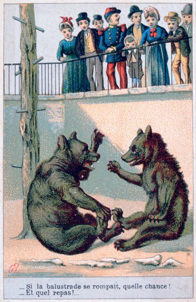 Franskt zoologiskt vykort, 1800-talet av Unbekannt