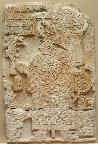 Framsida av en Stela fristående sten med relief, 692. av Unbekannt