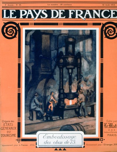 Framsidan av Le Pays de France, 12 augusti 1915 av Unbekannt
