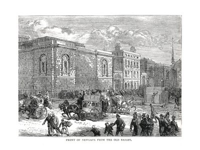 Framsidan av Newgate från Old Bailey, 1878 av Unbekannt