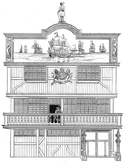 Framsidan av det gamla East India House, London, 1894 av Unbekannt