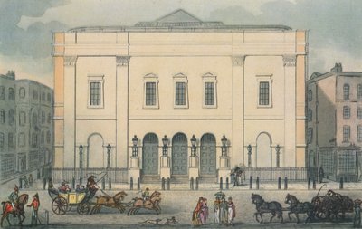 Framifrån av Theatre Royal, Drury Lane, Westminster, London, 1812 av Unbekannt