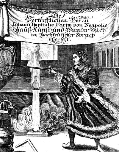 Frontispice of Magia Naturalis av Johannes Baptista della Porta, 1715 av Unbekannt