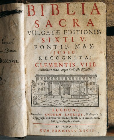 Frontispice av den heliga bibeln av Sixtus V (1520-1590) av Unbekannt