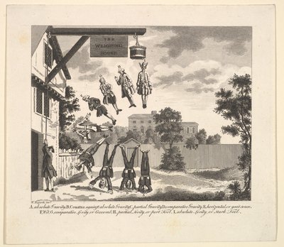 Frontispice till Clubbes fysiognomi eller vägningshuset, 1800-talet. av Unbekannt