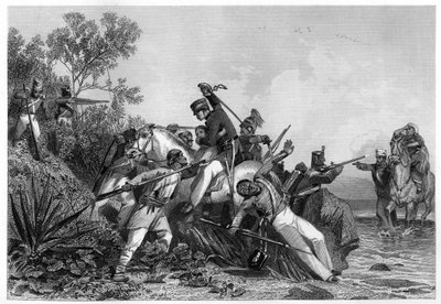 Flyktiga brittiska officerare och deras familjer attackerade av myterister, 1857, c1860 av Unbekannt