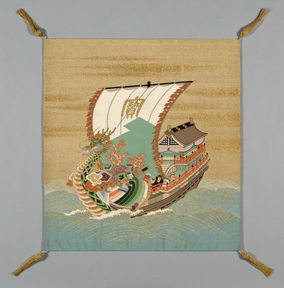 Fukusa presentomslag, Japan, sen Edo-period 1789-1868 Meiji-period 1868-1912, 1800-talet. av Unbekannt