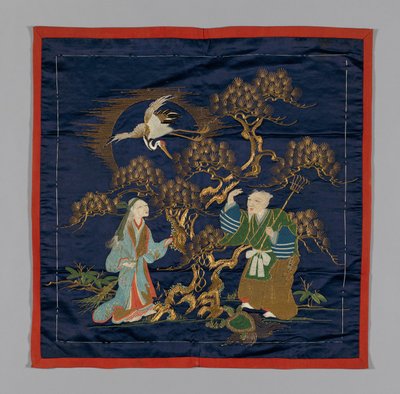 Fukusa presentomslag, Japan, sen Edo-period 1789-1868 Meiji-period 1868-1912, sent 1800-tal. av Unbekannt