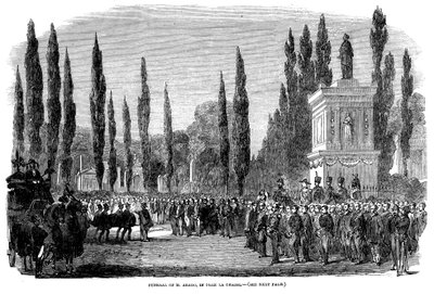 Begravning av Francois Arago, fransk astronom, fysiker och politiker, Paris, 5 oktober 1853. av Unbekannt
