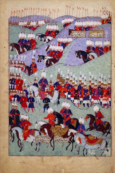 Begravning av Sultan Suleyman den magnifika. Sultan Suleymans historia, 1579 av Unbekannt