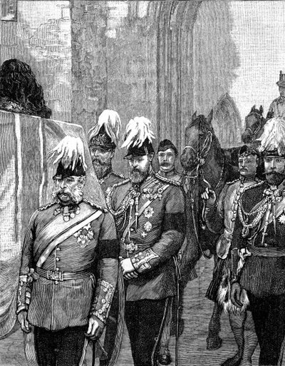 Begravning av hertigen av Albany: Processionen som går in i Windsor Castle, 1884, 1900 av Unbekannt