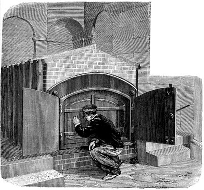 Ugn av den typ som ska installeras i Pere la Chaise-krematoriet, Paris, 1888 av Unbekannt