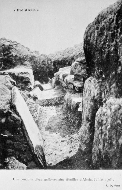 Gallo-romersk vattenledning, utgrävningar av Alesia, juli 1906 av Unbekannt