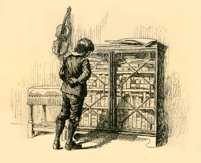 Tittar på dess omslag genom gallerdörrarna på skåpet, 1907. av Unbekannt