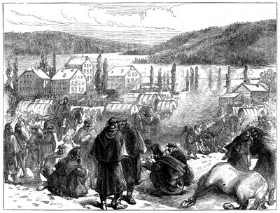 General Bourbakis besegrade den franska armén i Schweiz i februari 1871 av Unbekannt