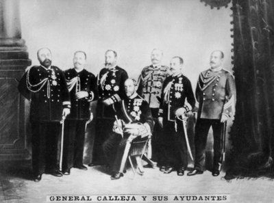 General Calleja och hans stab, c1910 av Unbekannt