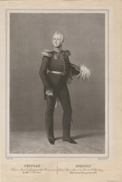 General Ivan Savvich Gorgoli, chefen för S:t Petersburgs polis, 1822 av Unbekannt