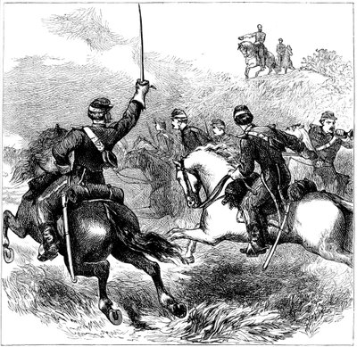 General Sheridan vid Cedar Creek, Virginia, amerikanska inbördeskriget, 1864 c1880 av Unbekannt