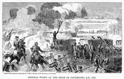 General Wolfe vid belägringen av Louisbourg, AD 1758, 1877 av Unbekannt