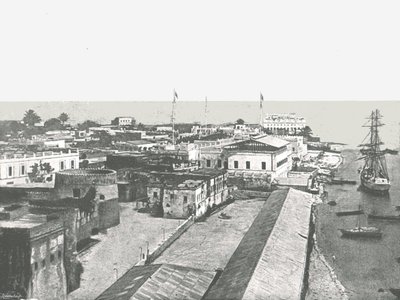 Översikt över huvudstaden Zanzibar, 1895. av Unbekannt