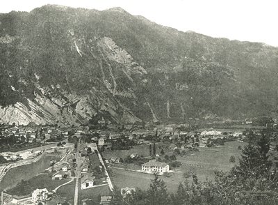 Översikt över staden Interlaken, Schweiz, 1895. av Unbekannt