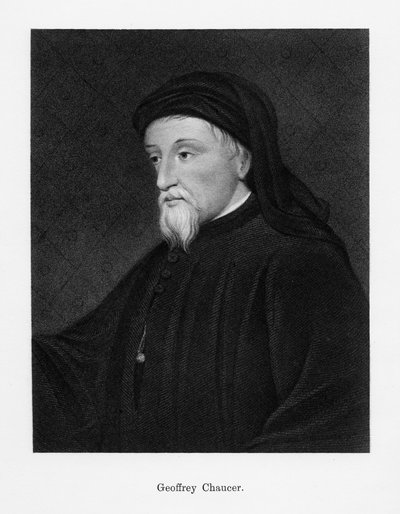 Geoffrey Chaucer, engelsk författare, poet, filosof, byråkrat och diplomat, 1800-talet av Unbekannt