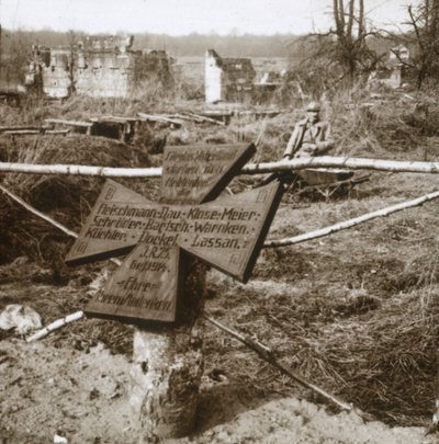 Tysk gemensam grav, c1914-c1918 av Unbekannt
