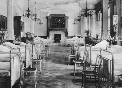 Tyska sjukhusets sovsal för soldater, Frankfurt am Main, Tyskland, första världskriget, 1915 av Unbekannt