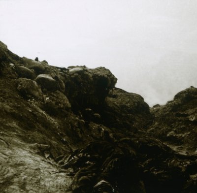 Tyska skyttegraven, Combles, norra Frankrike, c1914-c1918 av Unbekannt