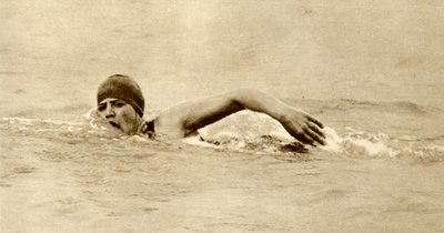 Gertrude Ederle, första kvinnan att simma kanalen, 1926, 1935. av Unbekannt