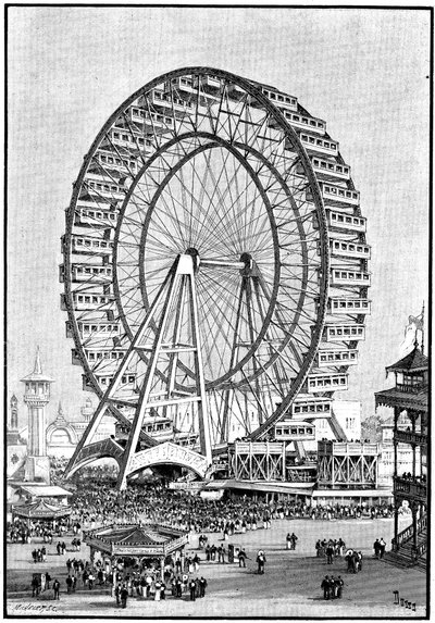 Jättepariserhjul, Internationell utställning, Chicago, 1893 av Unbekannt