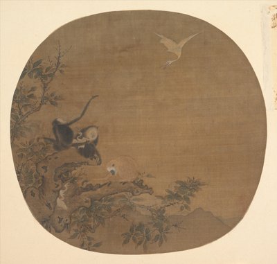 Gibbons raiding an Egret
