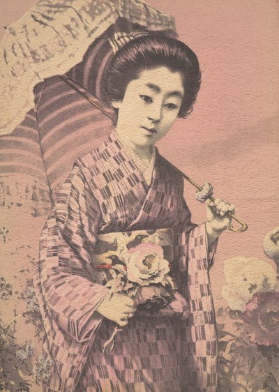 Flicka som bär ett parasoll, ca. 1900 av Unbekannt