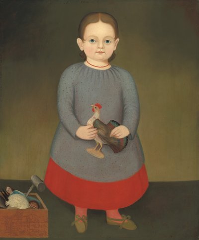 Flicka med leksakstupp, ca. 1840. av Unbekannt