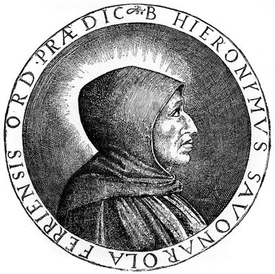 Girolamo Savonarola 1452-1498, italiensk dominikansk präst och ledare för Florens, 1882 av Unbekannt