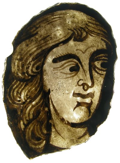 Glasfragment, franskt, 1200-1300-tal. av Unbekannt